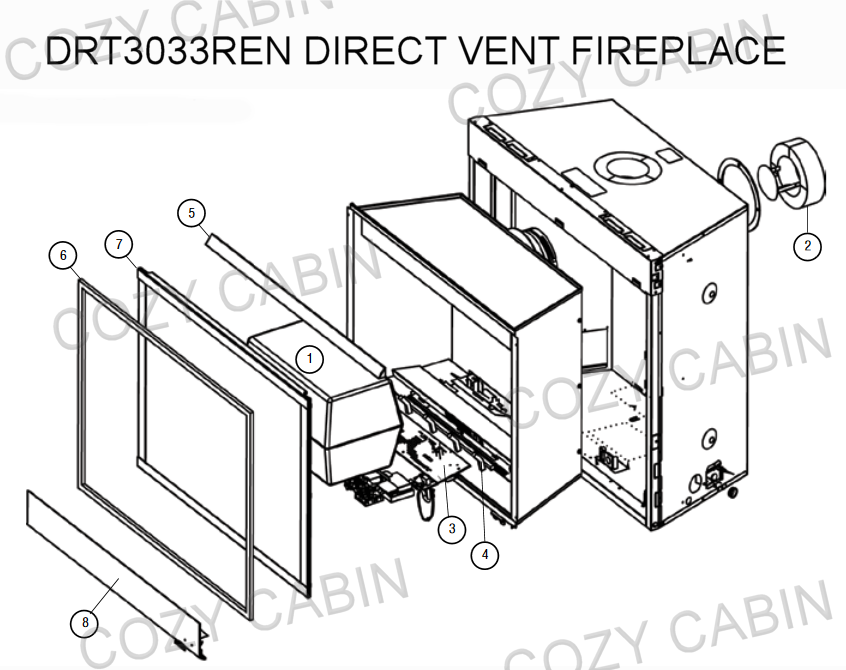 Superior DRT 3000 Series Rear Direct Vent Electronic Control Natural Gas Fireplace  (DRT3033REN) #DRT3033REN